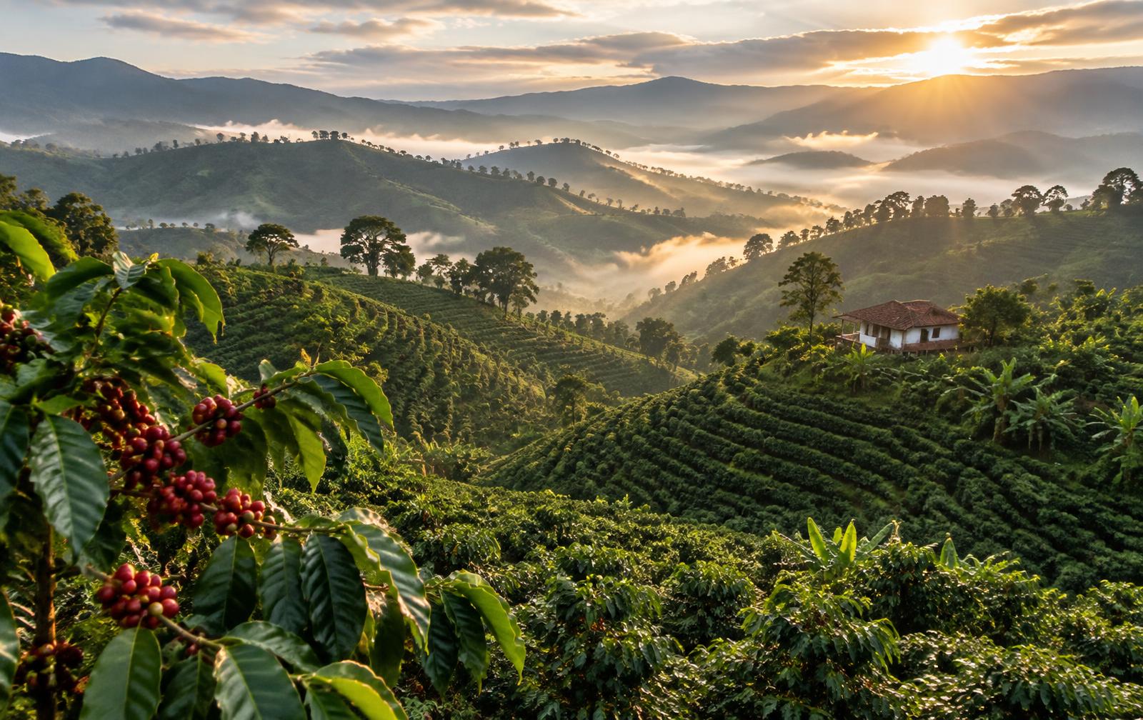 Colombian coffee region landscape